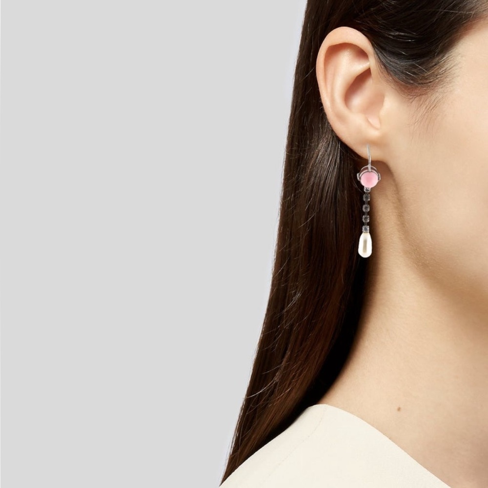 Miu Miu Faux Pearl, Resin & Crystal Drop Earrings